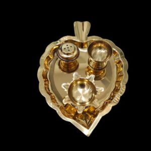 Spillbox Traditional Handcrafted Brass Thali Haldi Kumkum Chandan