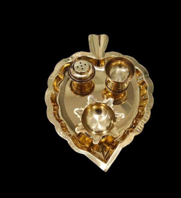 Spillbox Traditional Handcrafted Brass Thali Haldi Kumkum Chandan